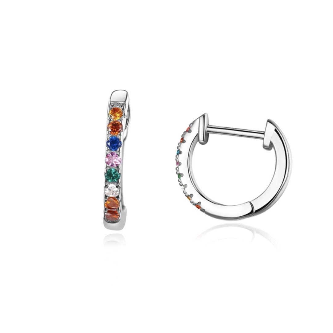 ZIRCONIA SILVER 925 HOOP EARRINGS - Carol & Co Jewelry