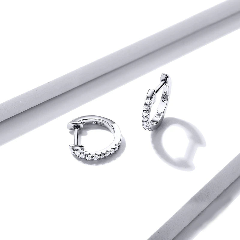 ZIRCONIA SILVER 925 HOOP EARRINGS - Carol & Co Jewelry