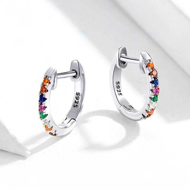 ZIRCONIA SILVER 925 HOOP EARRINGS - Carol & Co Jewelry