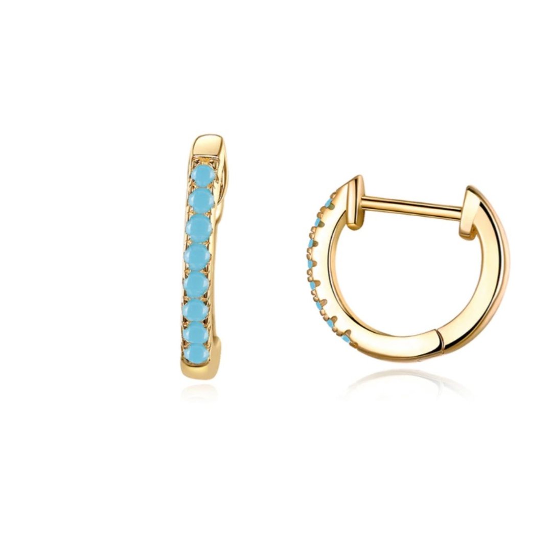 ZIRCONIA SILVER 925 HOOP EARRINGS - Carol & Co Jewelry