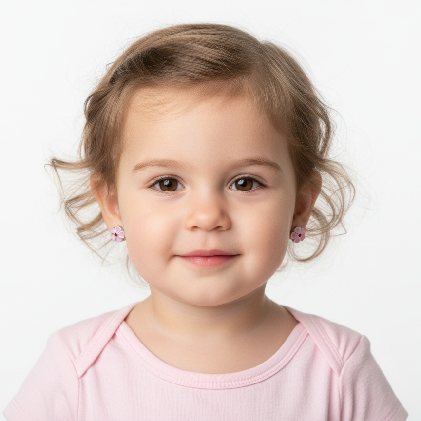 STAINLESS STEEL COLORED FLOWER EARRINGS FOR GIRLS