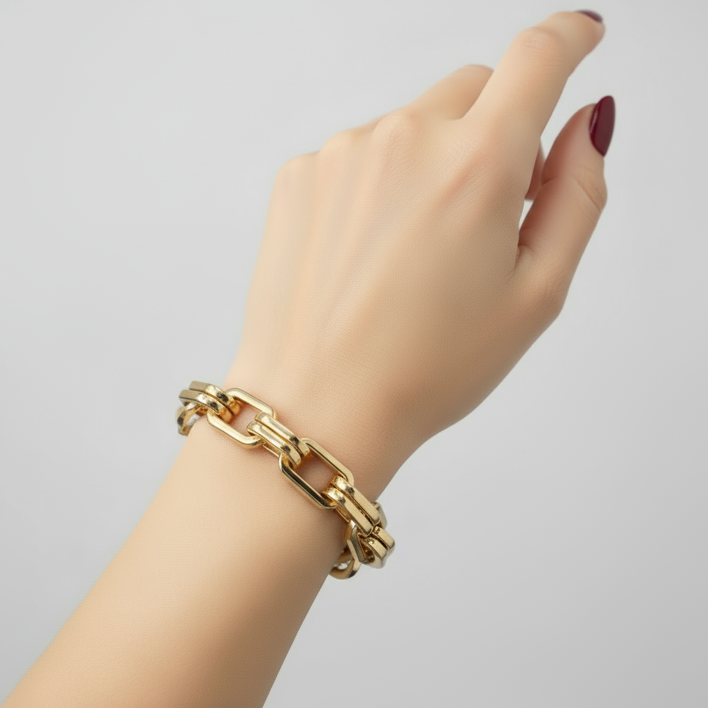 EMILIA KIPPER BRASS CHAIN BRACELET
