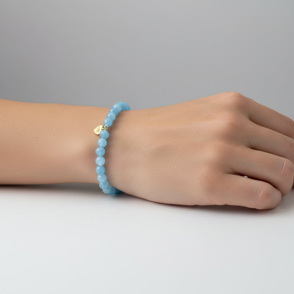 CLEAR GLASS BEADS ELASTIC BRACELET