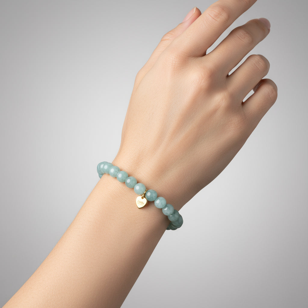 CLEAR GLASS BEADS ELASTIC BRACELET