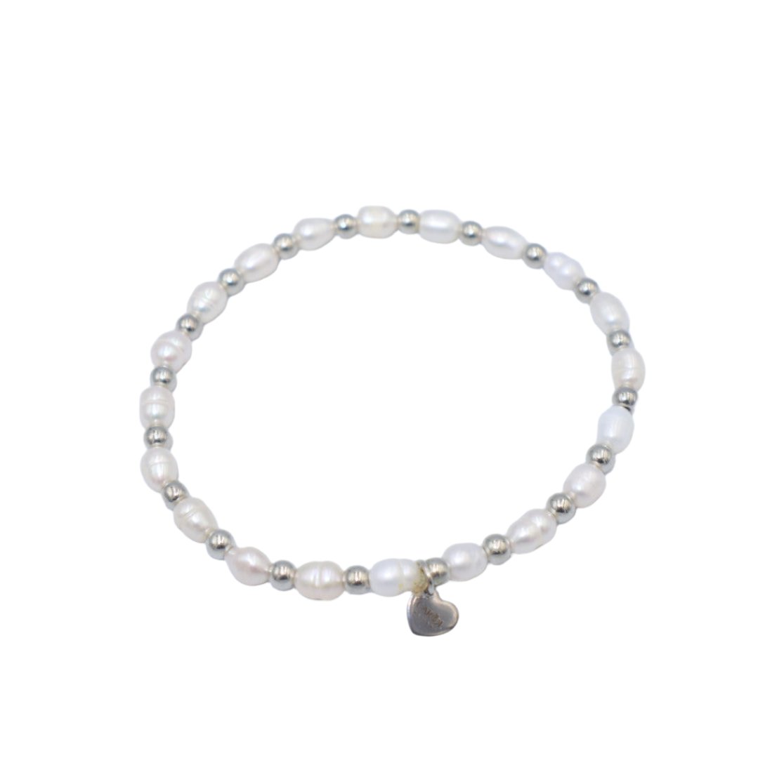 EMILIA THIN FRESHWATER PEARLS ELASTIC BRACELET WITH BEADS