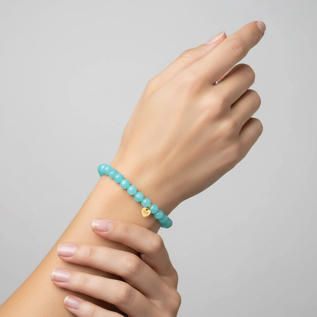 CLEAR GLASS BEADS ELASTIC BRACELET