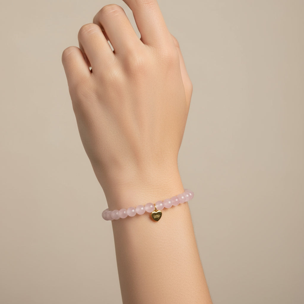 CLEAR GLASS BEADS ELASTIC BRACELET