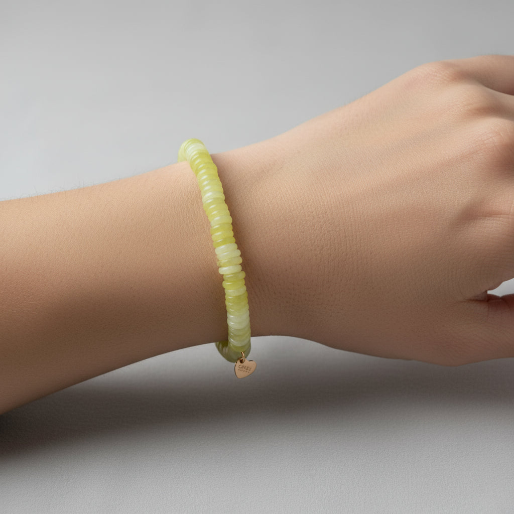 ARRECIFE RONDELLE GLASS BEADS ELASTIC BRACELET