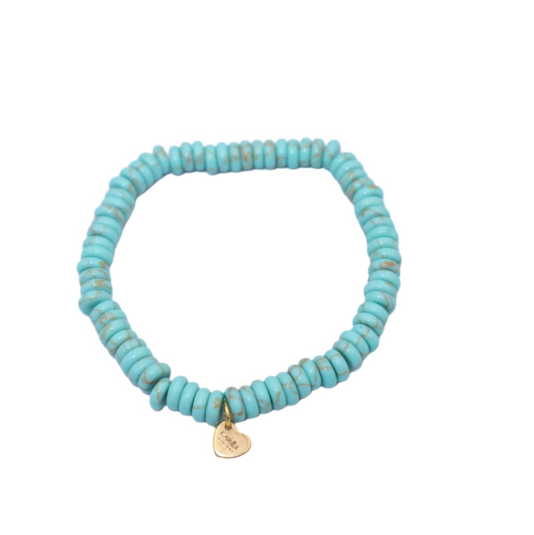 RONDELLE GLASS BEADS ELASTIC BRACELET