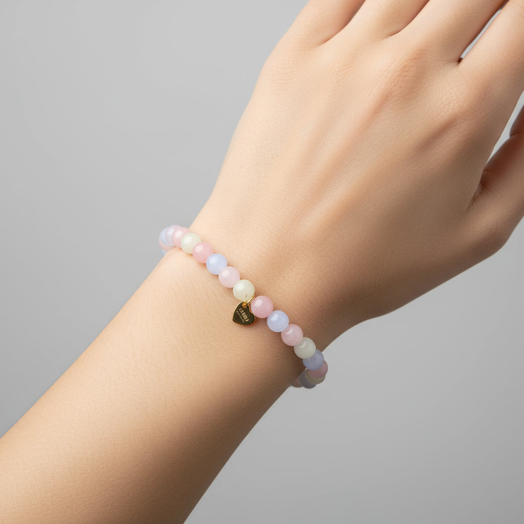 MULTICOLOR GLASS BEADS ELASTIC BRACELET