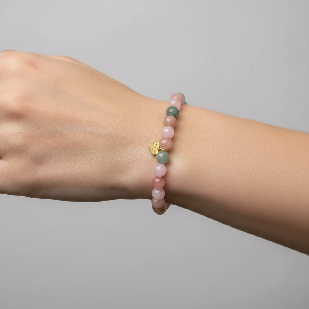 MULTICOLOR GLASS BEADS ELASTIC BRACELET