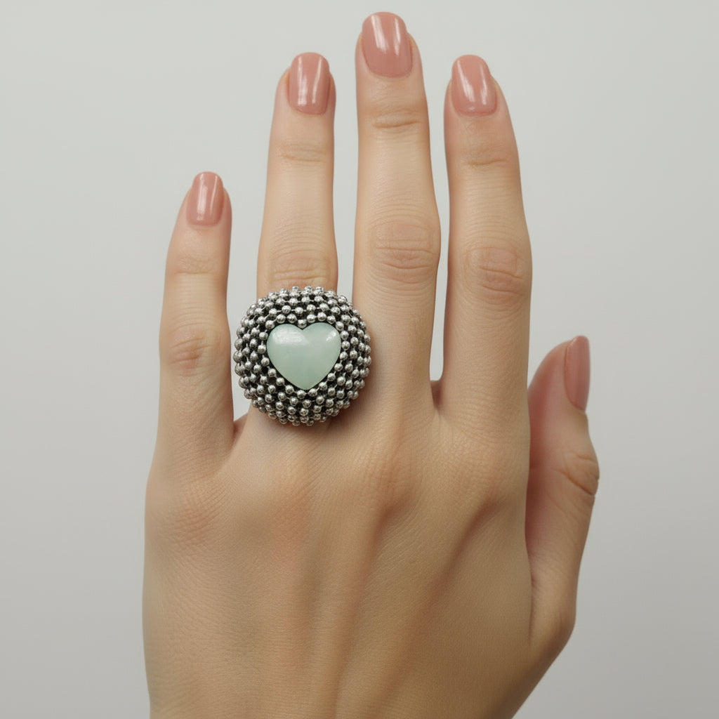 B.E. SMALL MADRE PERLA HEART RING