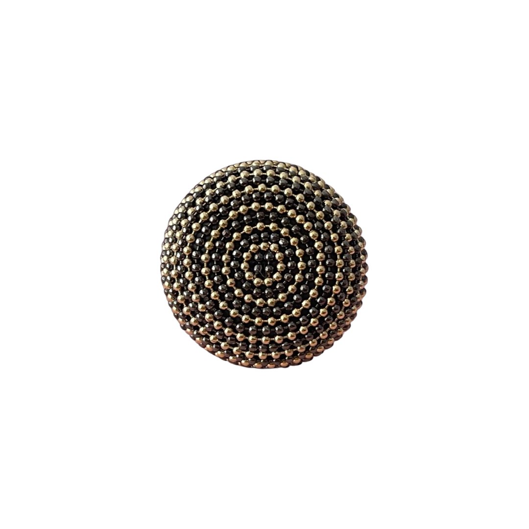 B.E. BLACK AND GOLD ROUND RING - Carol & Co Jewelry