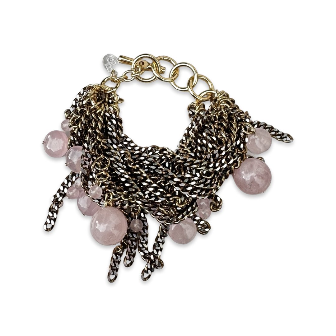 B.E. BRONZE AND PINK MULTI LAYERED BRACELET - Carol & Co Jewelry