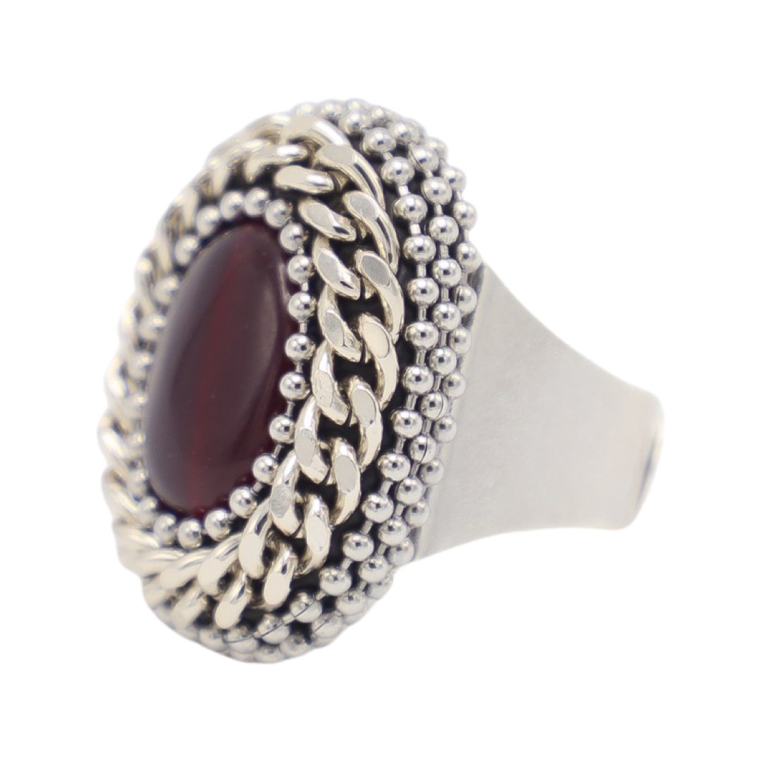 B.E. WINE RED SWAROVSKI CRYSTAL ADJUSTABLE RING - Carol & Co Jewelry