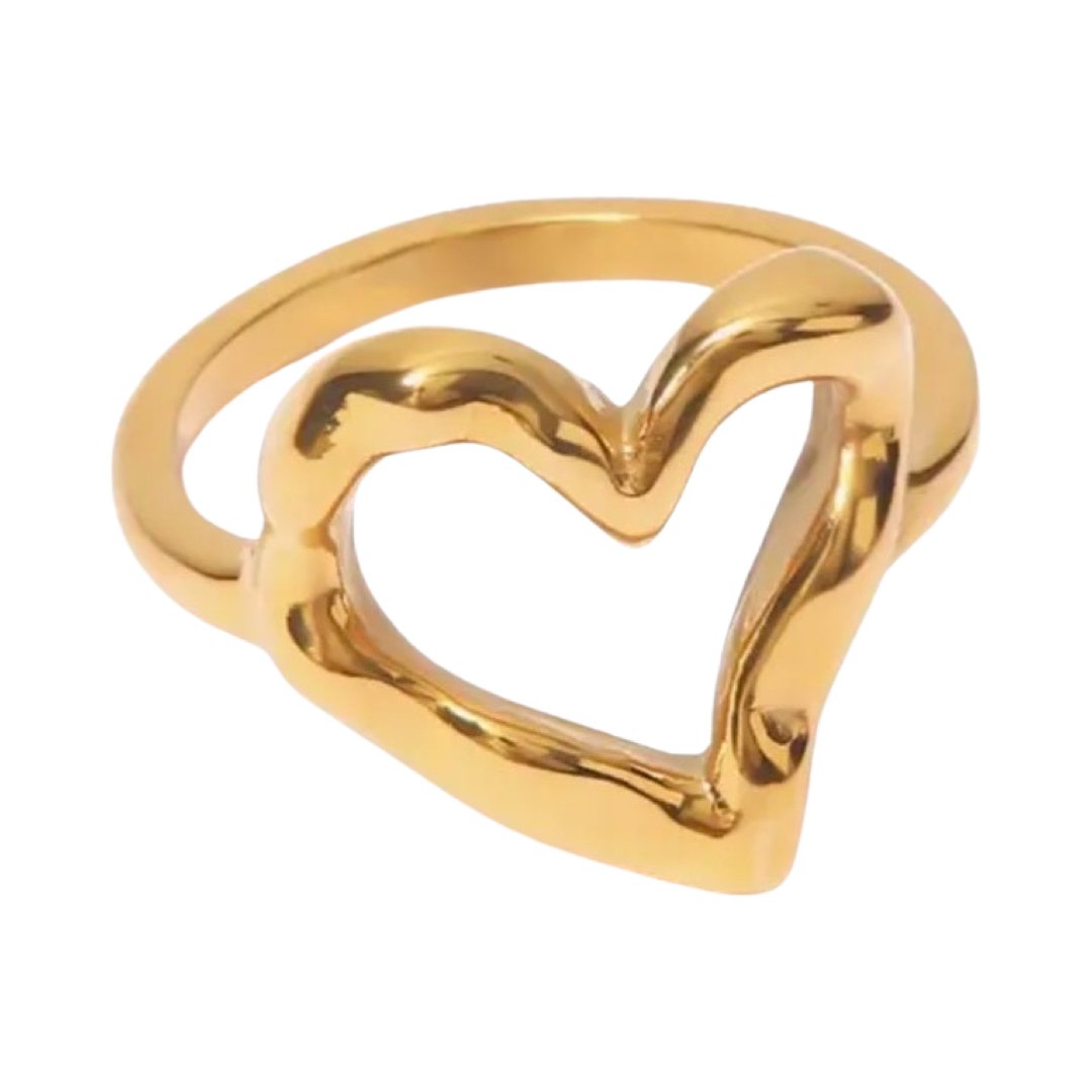 BELLA STAINLESS STEEL HEART RING - Carol & Co Jewelry