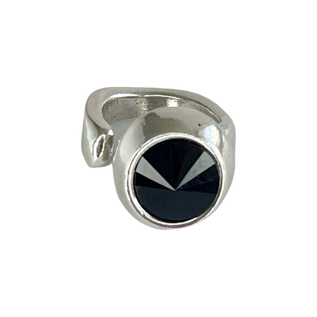 DESTELLOS BLACK CRYSTAL ADJUSTABLE RING - Carol & Co Jewelry