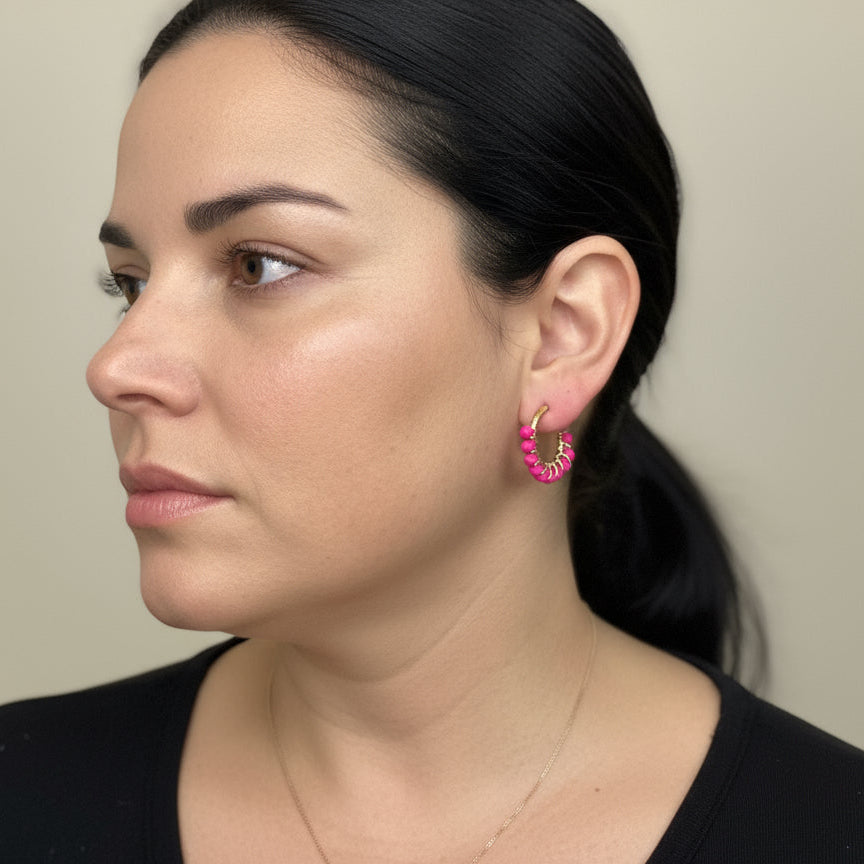 MANU CRYSTAL HOOP EARRINGS