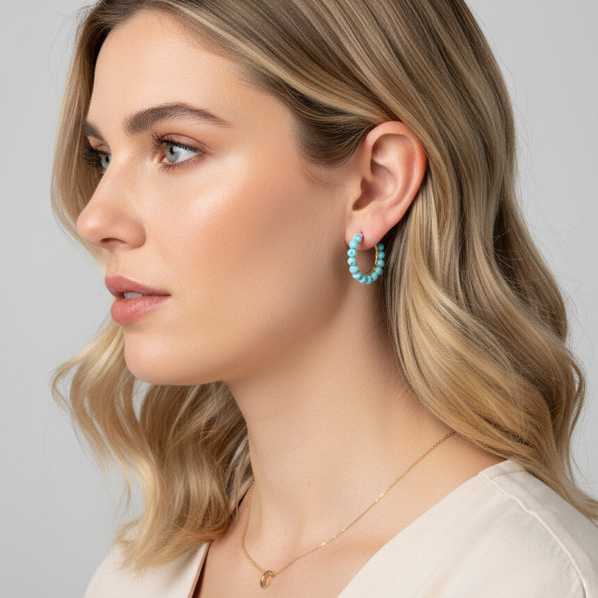 MANU CRYSTAL HOOP EARRINGS