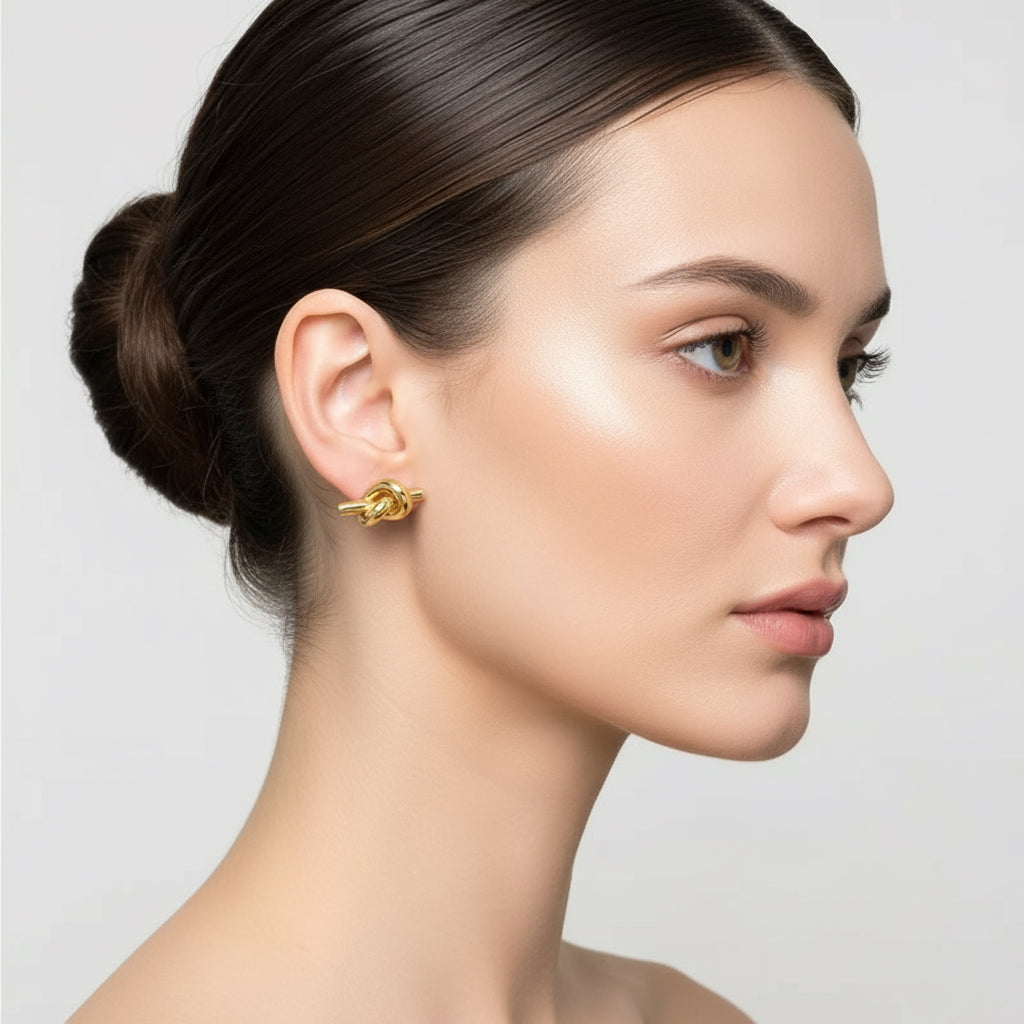 LAUREN STAINLESS STEEL KNOT EARRINGS - Carol & Co Jewelry