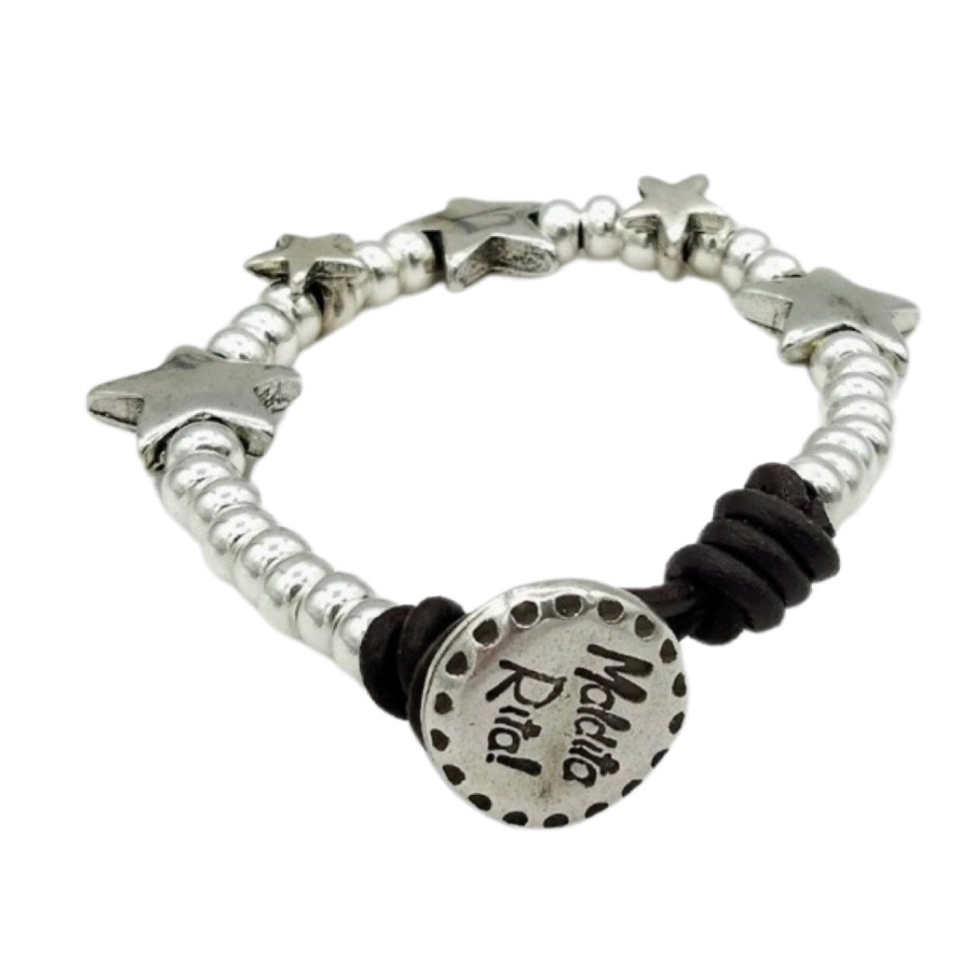 MALDITA RITA BLACK STAR BUTTON BRACELET - Carol & Co Jewelry