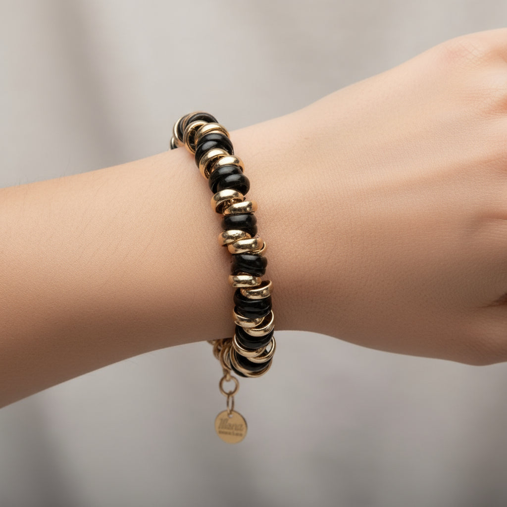 MANU BICOLOR RONDELLE BRACELET - Carol & Co Jewelry