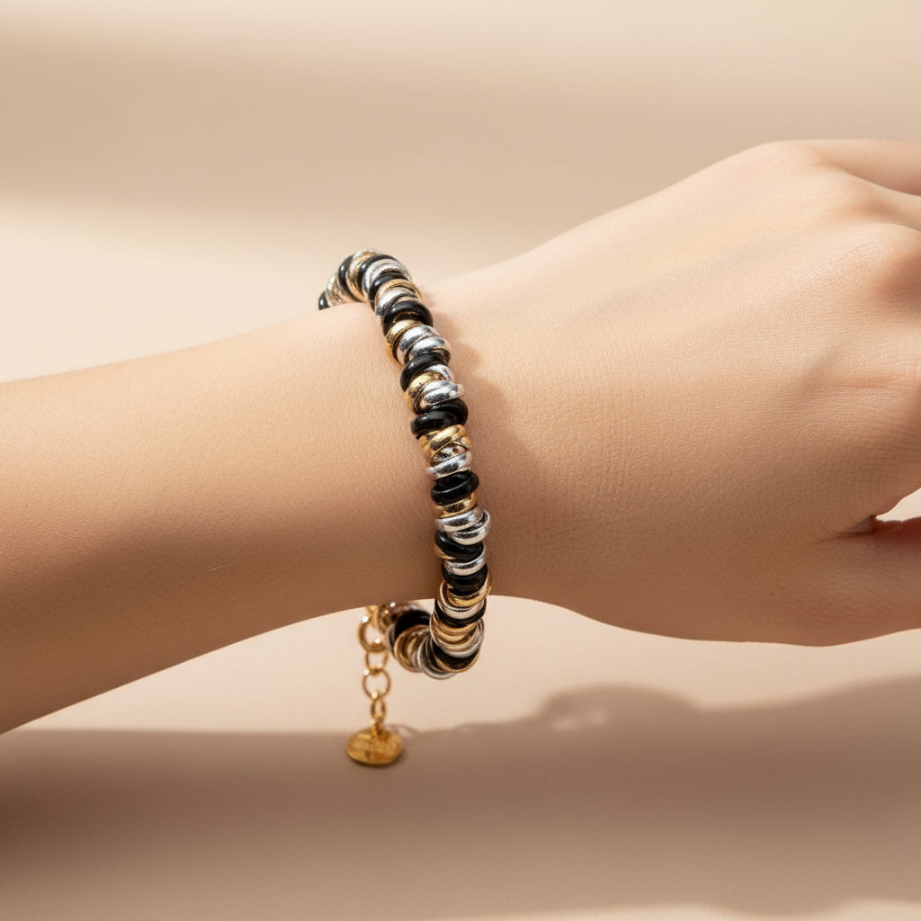 MANU BRACCIALE TRICOLOR RONDELLE - Carol & Co Jewelry