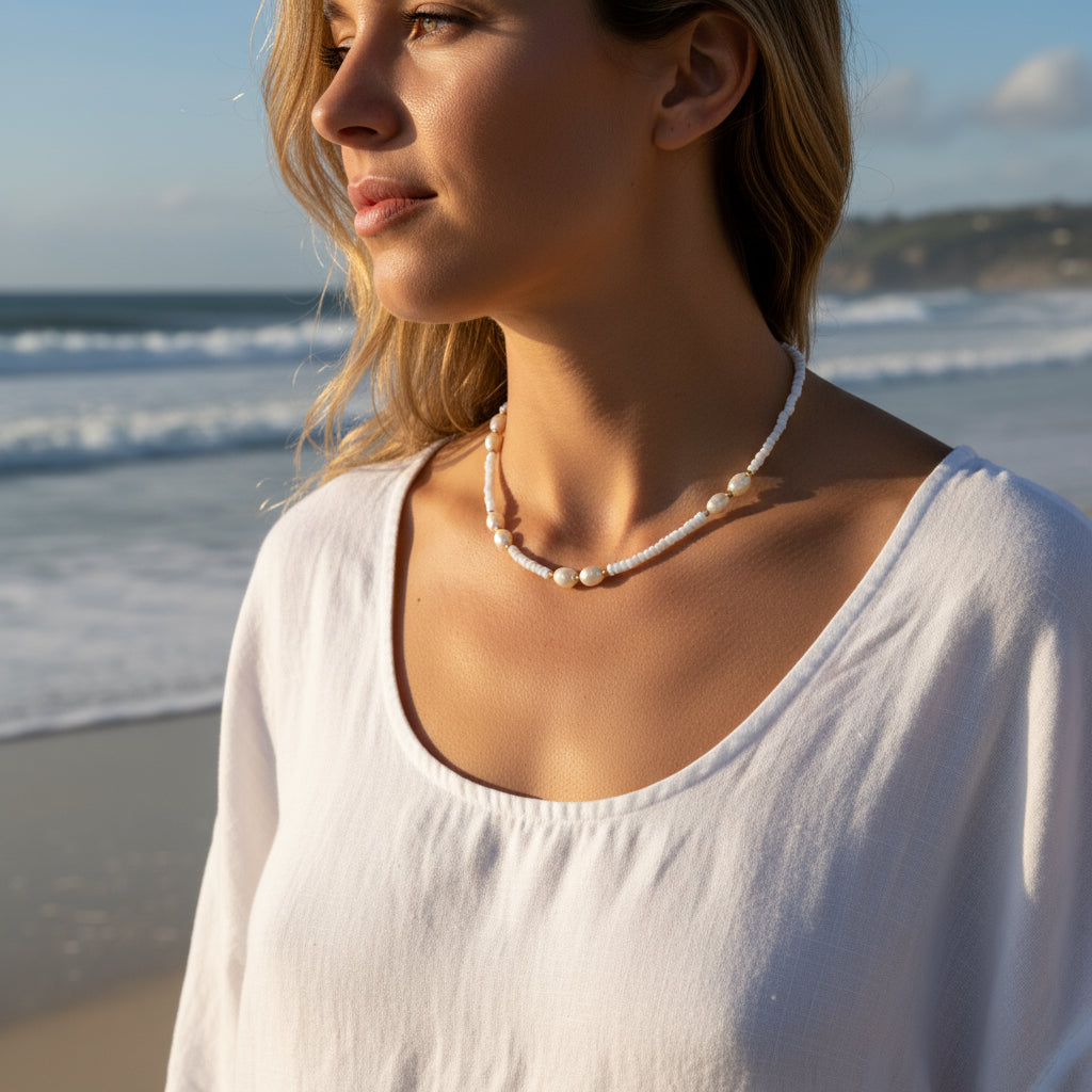 MANU FUERTE PEARL NECKLACE - Carol & Co Jewelry