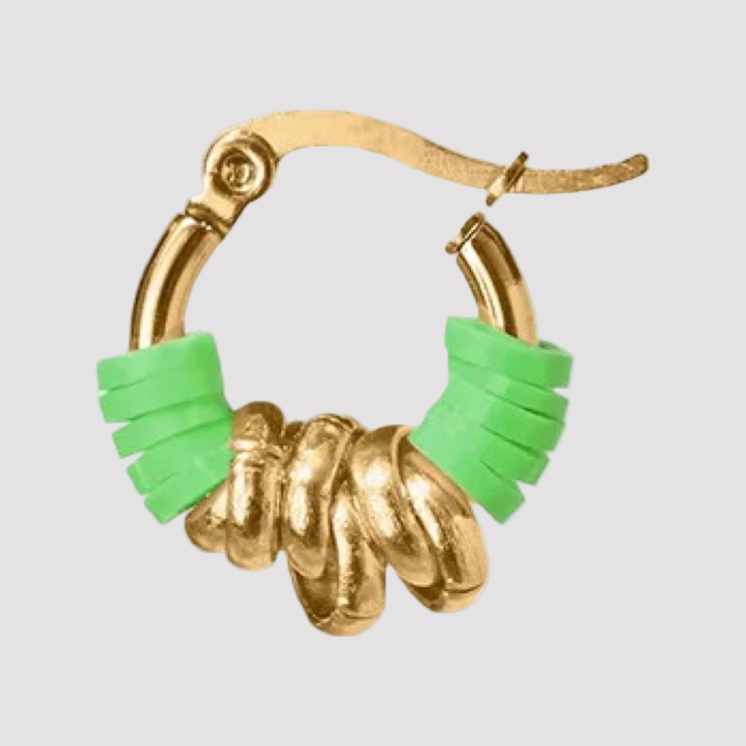 MANU HAWAII CENTER RONDELLE HOOP EARRINGS - Carol & Co Jewelry