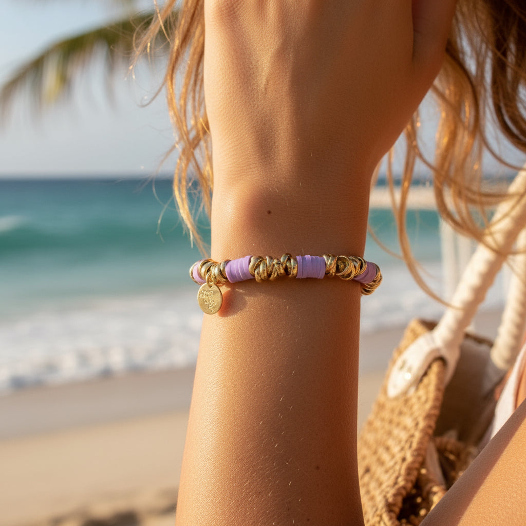 MANU HAWAII RONDELLE ELASTIC BRACELET - Carol & Co Jewelry