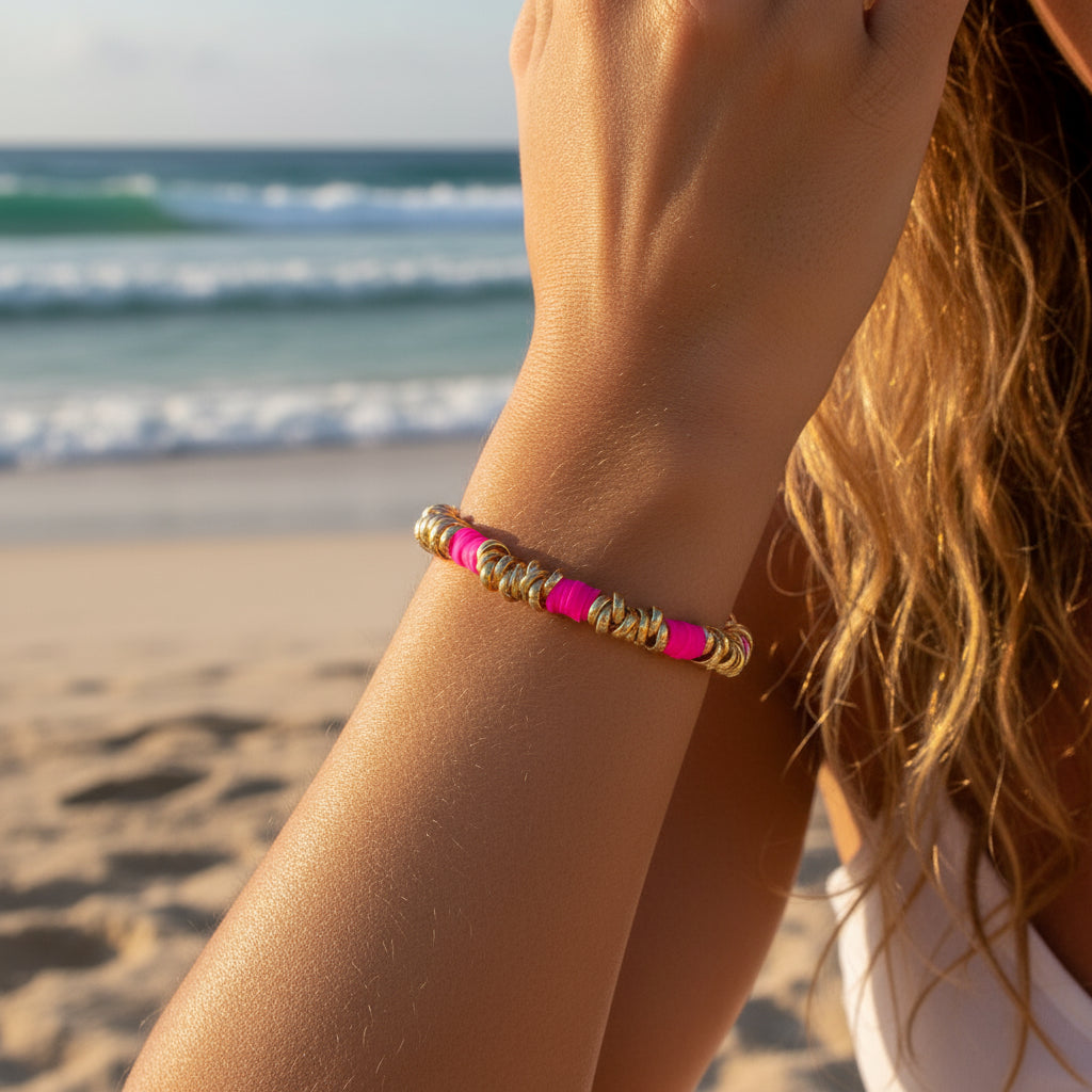 MANU HAWAII RONDELLE ELASTIC BRACELET - Carol & Co Jewelry