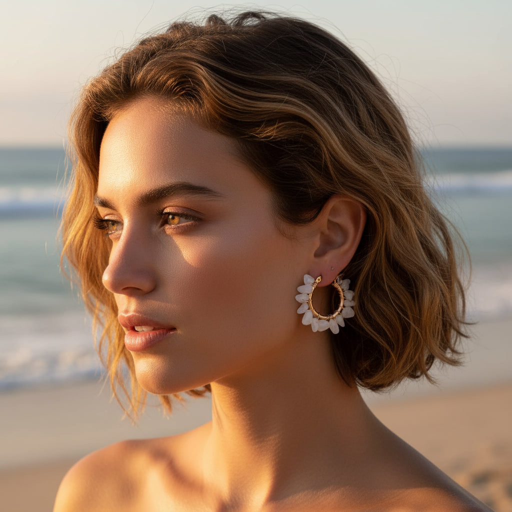 MANU KORAL HOOP EARRINGS - Carol & Co Jewelry