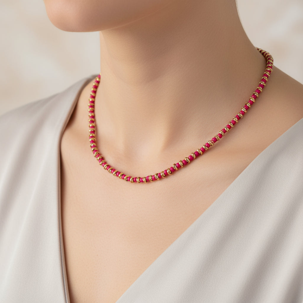MANU KRISTAL RONDELLE NECKLACE - Carol & Co Jewelry