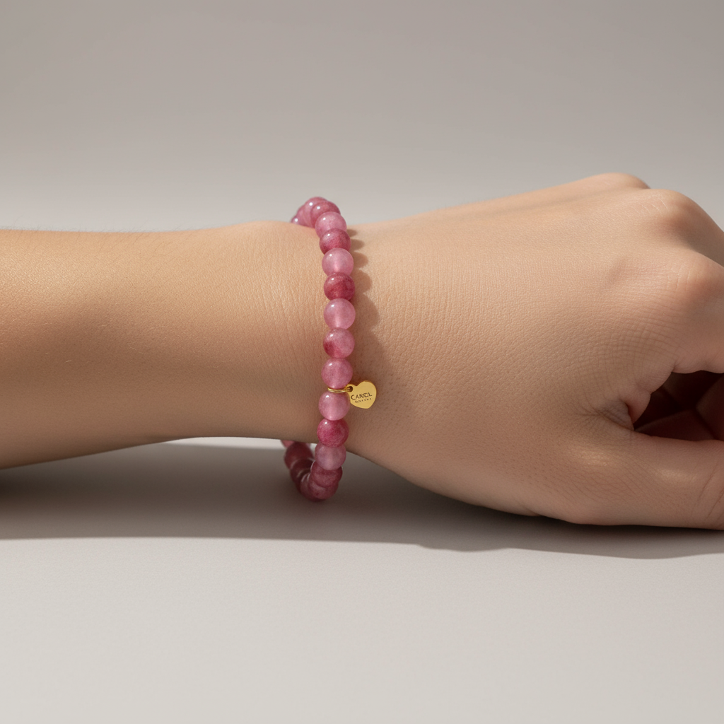 MULTICOLOR GLASS BEADS ELASTIC BRACELET