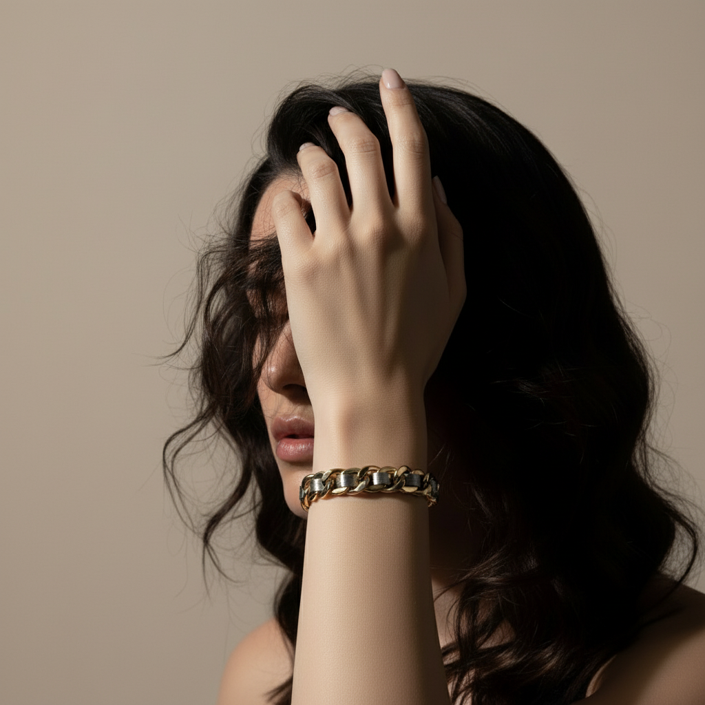 EMILIA KIPPER BRASS AND LEATHER WIDE BRAIDED BRACELET