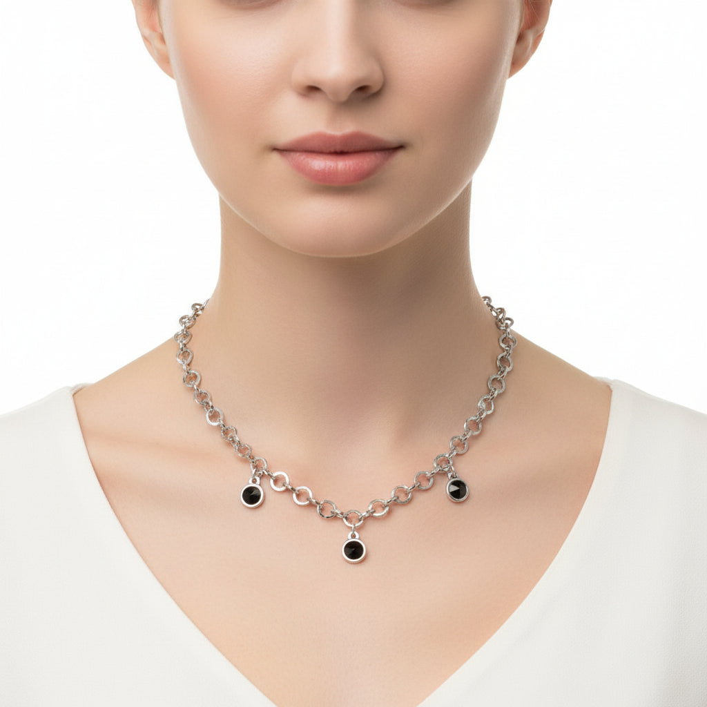 TRA-LA-RA BLACK DESTELLOS NECKLACE - Carol & Co Jewelry