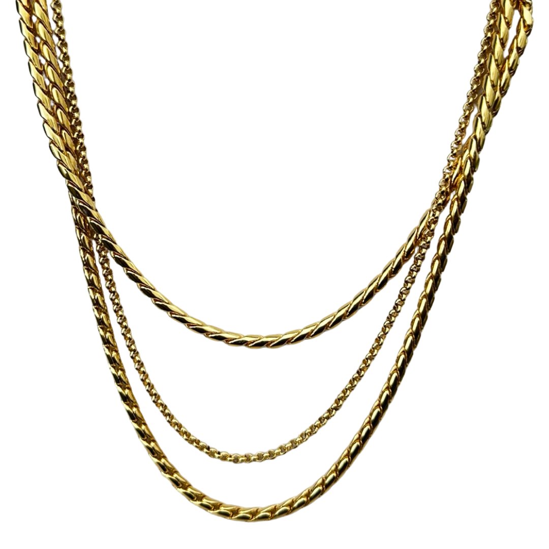 TRA-LA-RA TRIO THREE LAYERED NECKLACE - Carol & Co Jewelry