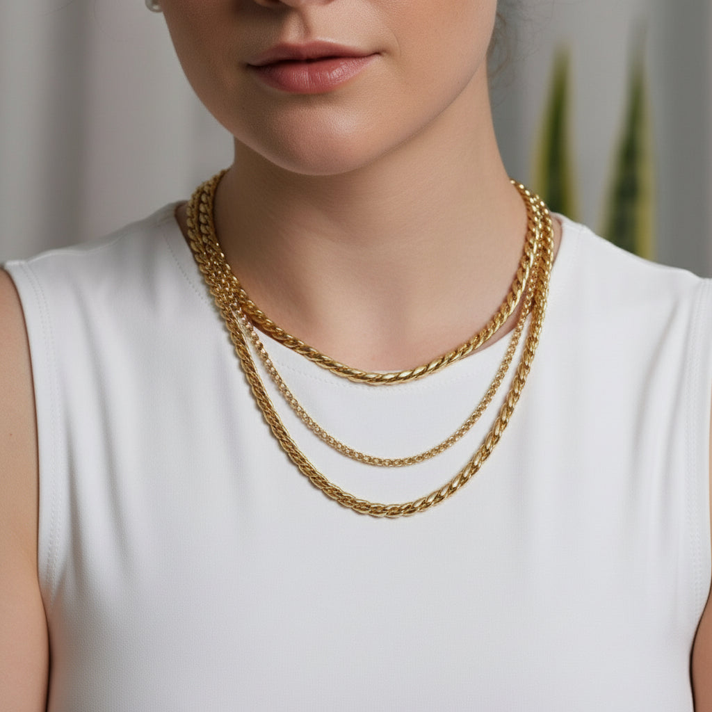 TRA-LA-RA TRIO THREE LAYERED NECKLACE - Carol & Co Jewelry