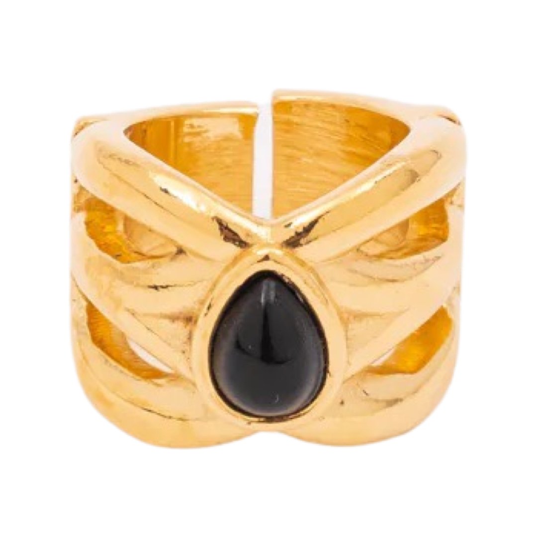 TUCCO ALHAMBRA BLACK MURANO RING