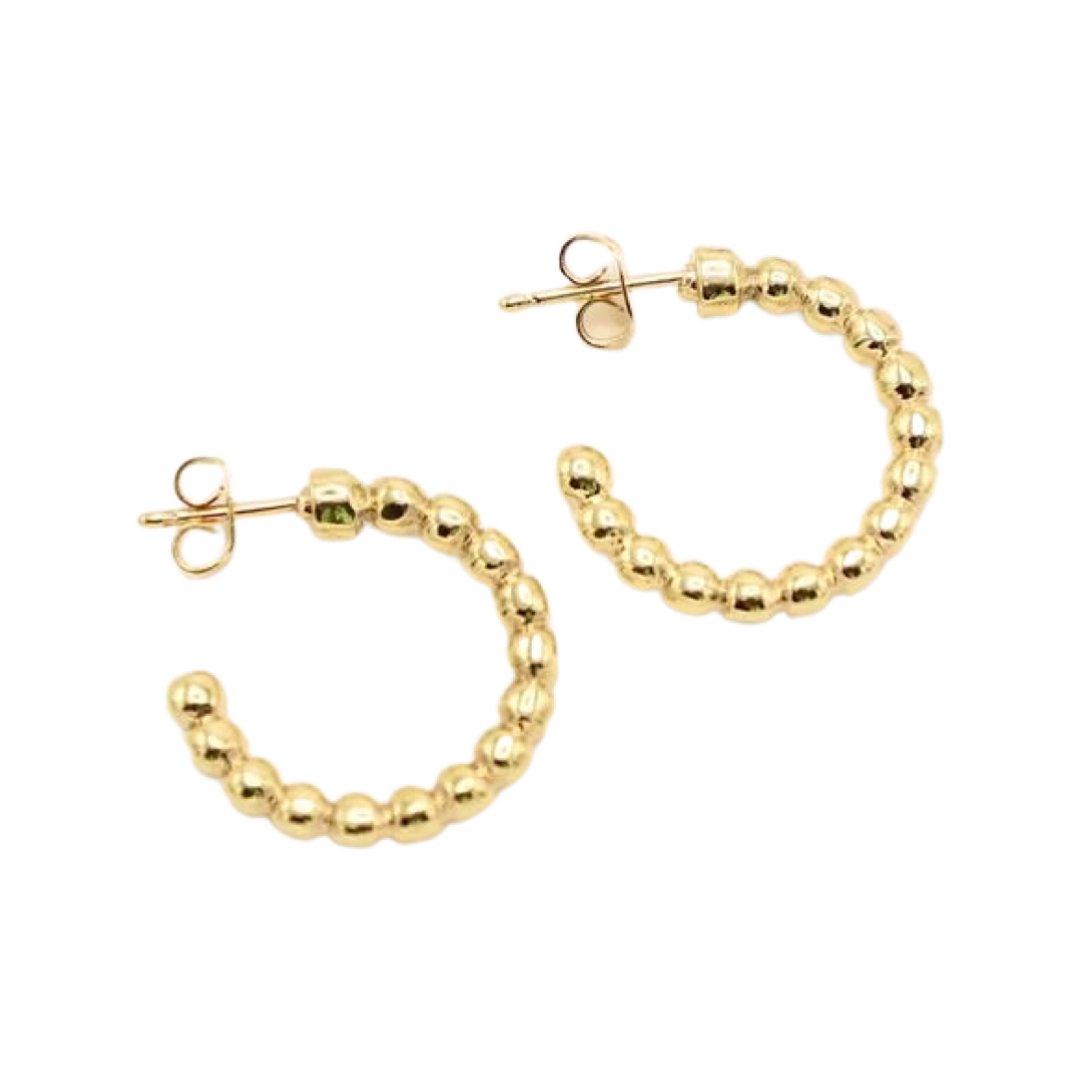 TUCCO HALF HOOP BALL STUD EARRING