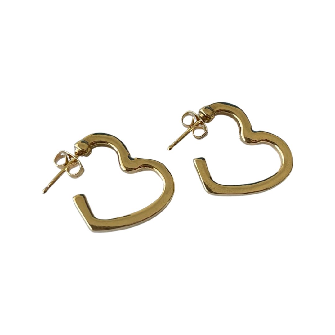 TUCCO HEART SHAPED HALF HOOP EARRINGS - Carol & Co Jewelry