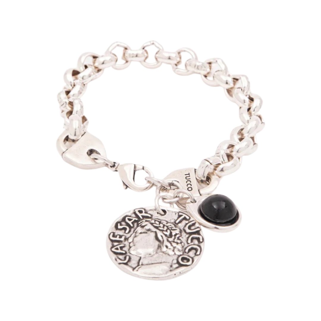 TUCCO SAN LORENZO BRACELET WITH BLACK CRYSTAL - Carol & Co Jewelry