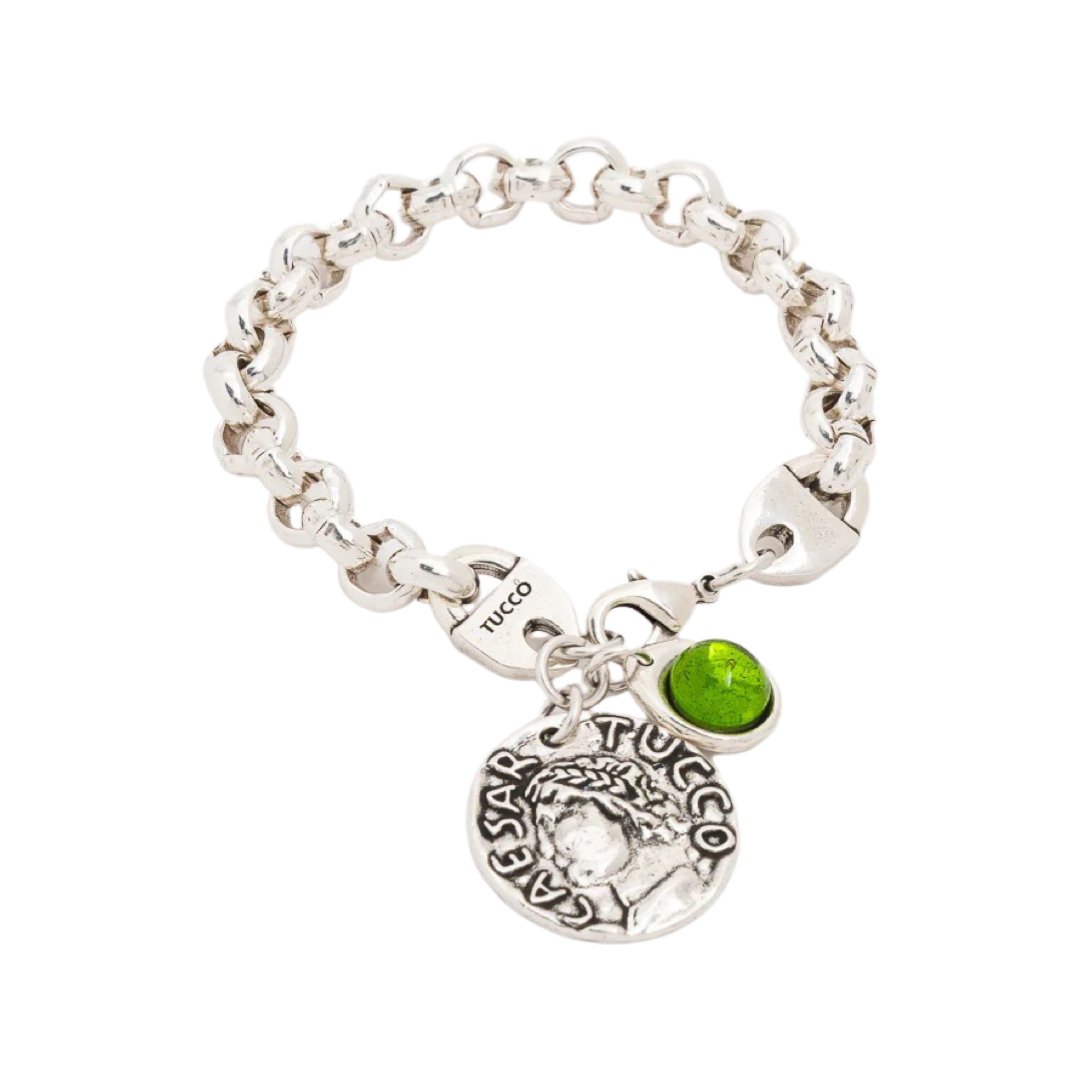 TUCCO SAN LORENZO BRACELET WITH GREEN CRYSTAL - Carol & Co Jewelry