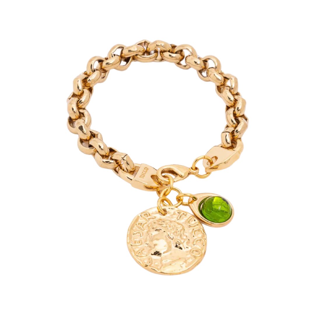 TUCCO SAN LORENZO BRACELET WITH GREEN CRYSTAL - Carol & Co Jewelry