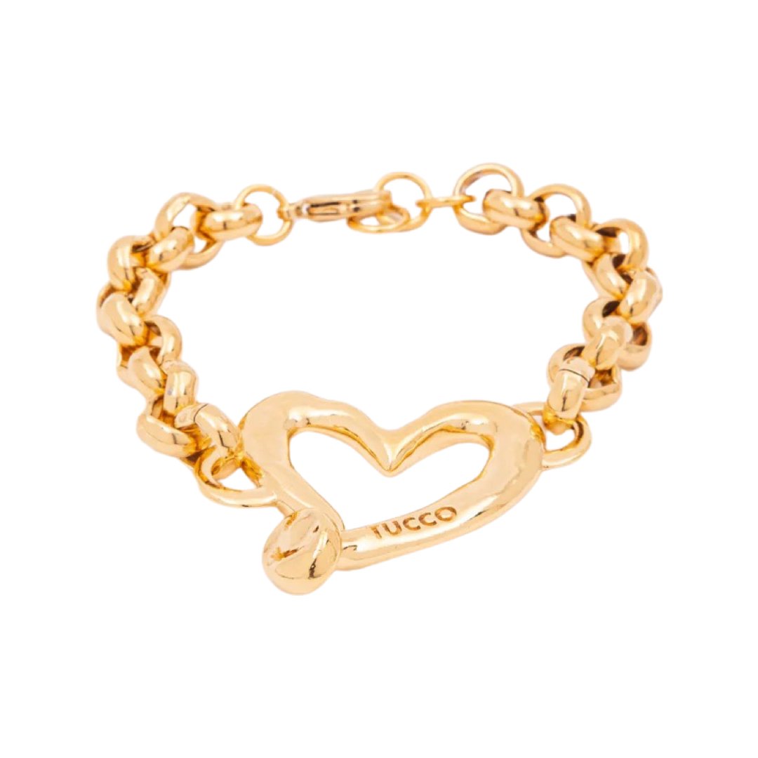 TUCCO SILHOUETTE HEART ROLO CHAIN BRACELET - Carol & Co Jewelry