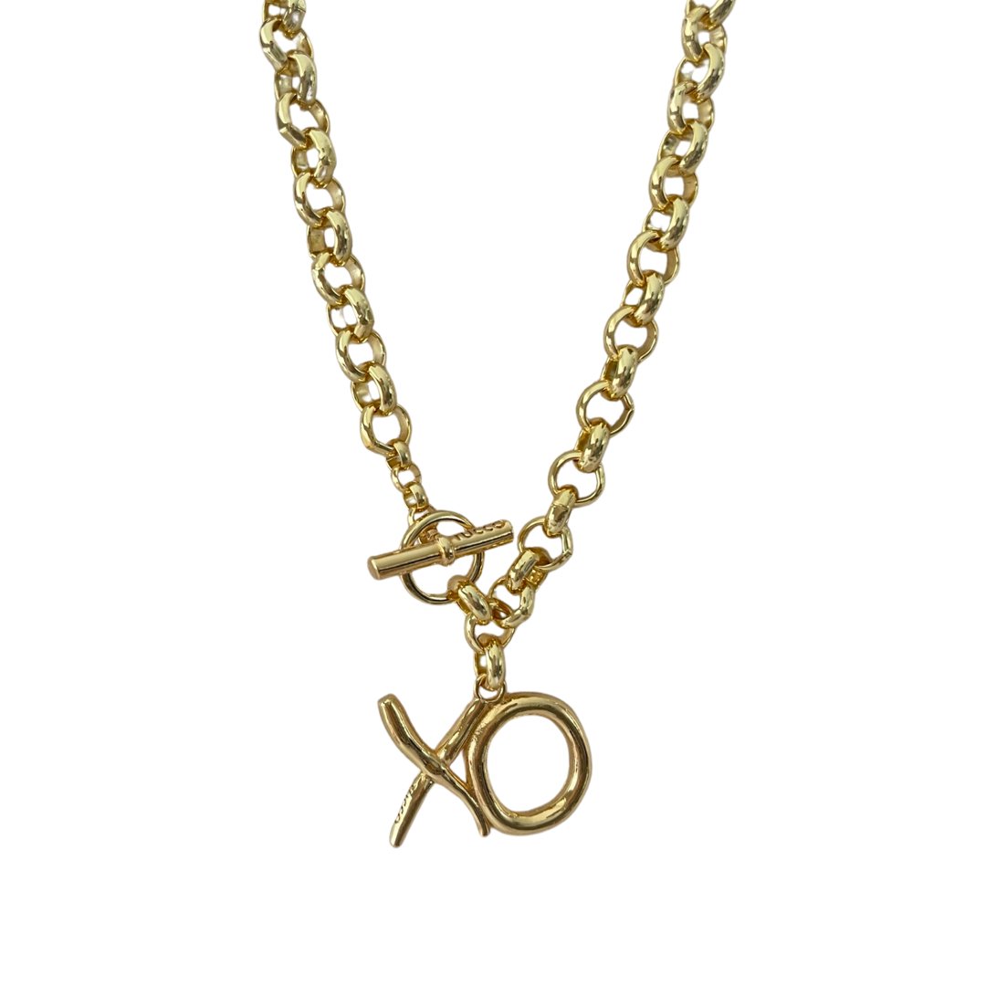 TUCCO XO SHORT ROLO CHAIN NECKLACE - Carol & Co Jewelry